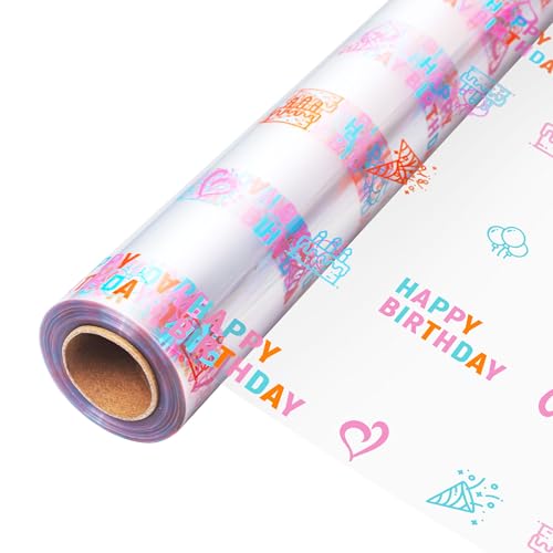 Happy Birthday Cellophane Wrap Roll