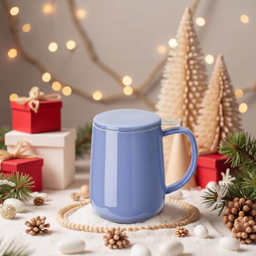 20 OZ Porcelain Tea Mug with Infuser and Lid
