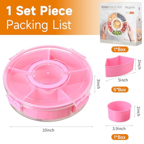 Divided Rotating Serving Tray with Lid and Handle