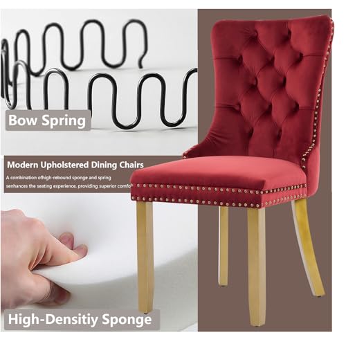 Burgundy Velvet Dining Chairs Set of 2 (2 Count)