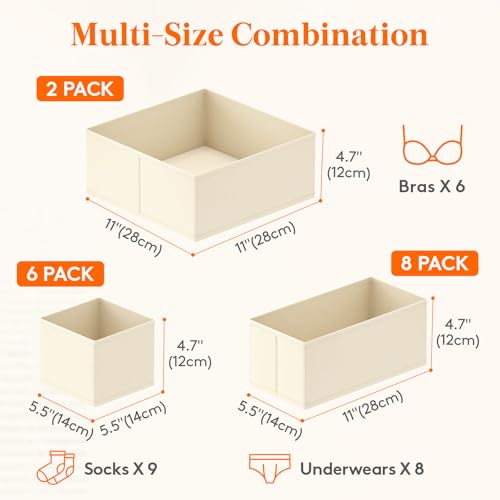 Drawer Organizer Clothes for Closet (16 Count)