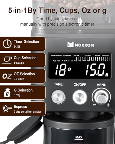 Electric Conical Burr Coffee Grinder with Removable Coffee Scale