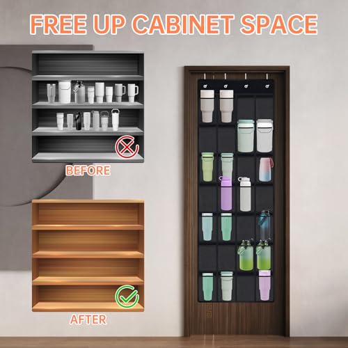 28 Pockets Door Hanging Cup Organizer Fit for Stanley Tumbler