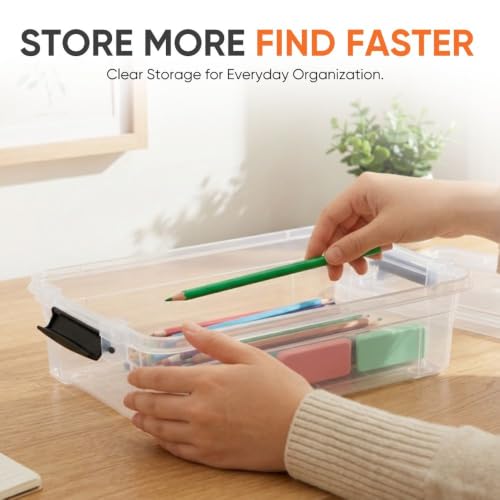 Clear Storage Boxes with Lids (8 Count)