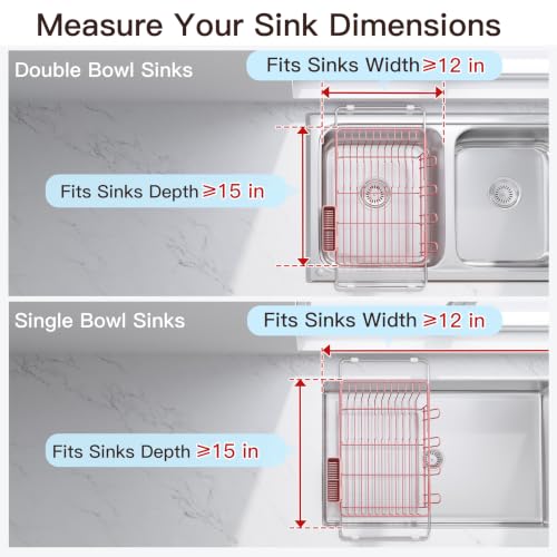 Pink Dish Drying Rack in Sink