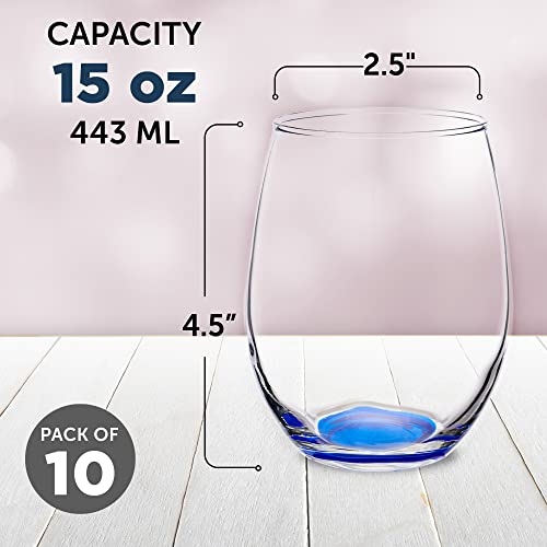 Stemless Wine Glasses in Bulk by ARC Perfection (10 Count)