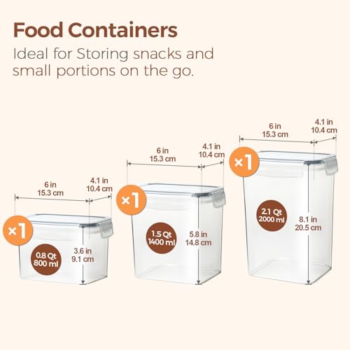 Airtight Food Storage Containers with Lids 0.8 (3 Count)