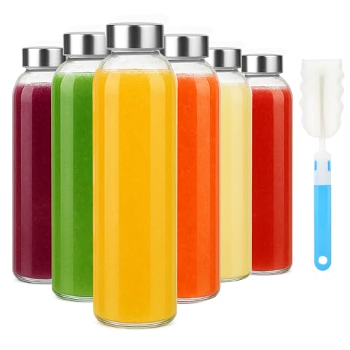 18oz Glass Water Bottle Set of 6 (6 Count)
