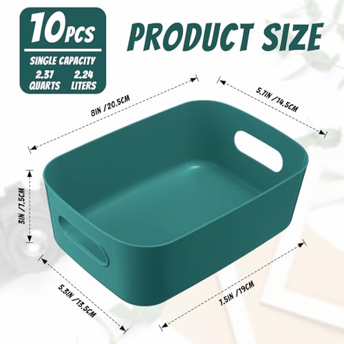Green Plastic Storage Bins (10 Count)