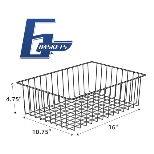 6 Pack Large Metal Wire Baskets for Storage (6 Count)
