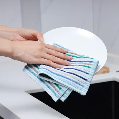 Kitchen Rags Dish Cloths for Washing Wiping Cleaning Towels (8 Count)