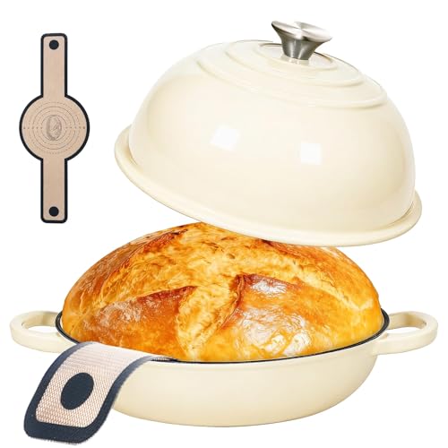 6QT Enameled Cast Iron Dutch Oven For Sourdough Bread Baking