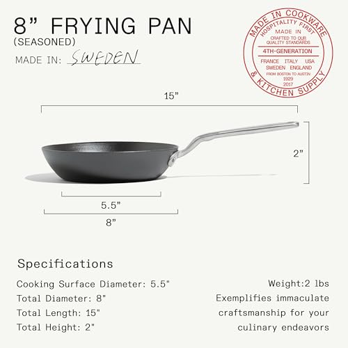 Cookware Seasoned 8" Carbon Steel Frying Pan