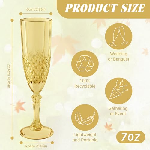 24 Pack Plastic Champagne Flutes (24 Count)