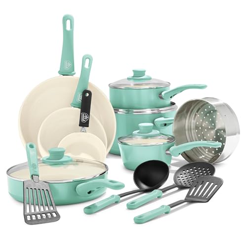 16 Piece Ceramic Nonstick Pots & Pans Cookware Set