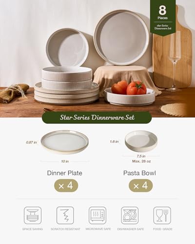 Star 8 Piece Plates and Bowls (8 Count)