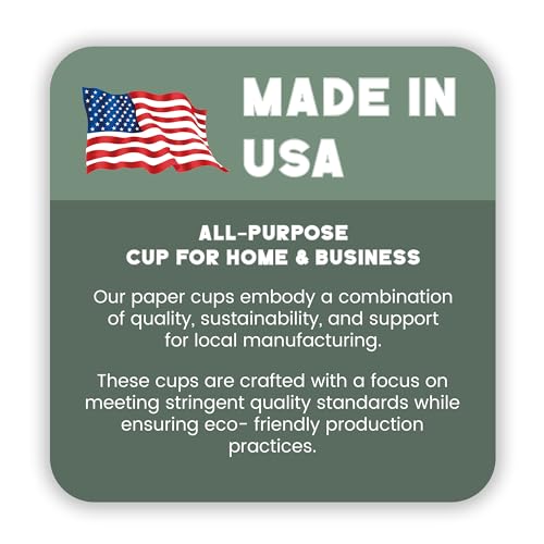 Paper Cups 16 oz 1000 Pack for Coffee & Tea Made in USA (1000 Count)