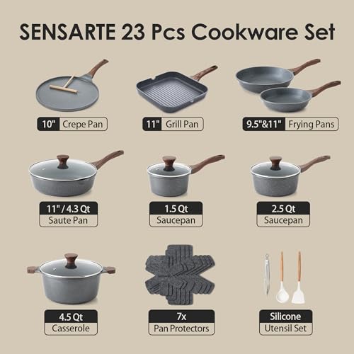 23 PCS Nonstick Granite Cookware Set