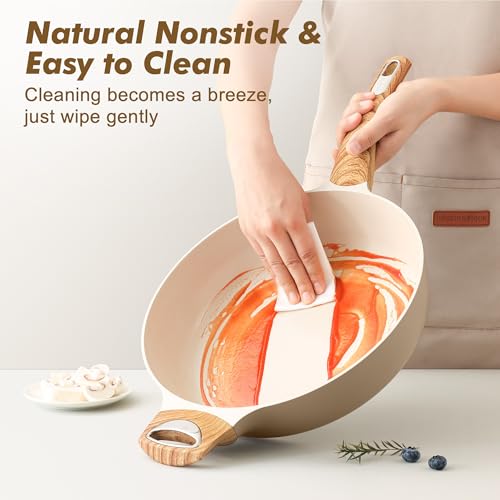 Ceramic Nonstick Frying Pan Skillet with Lid