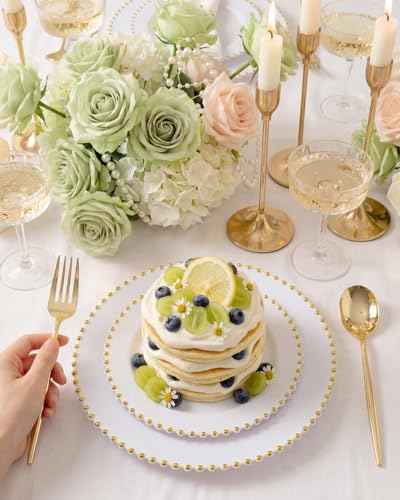 180Pcs White and Gold Dinnerware Set (180 Count)