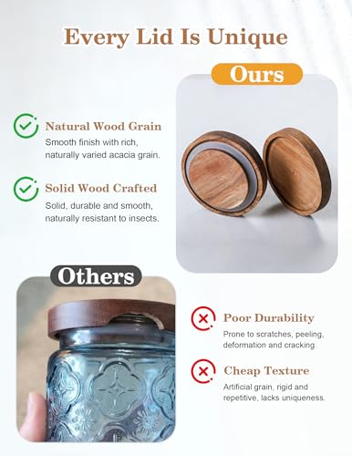 Glass Jar with Airtight Wood Lid