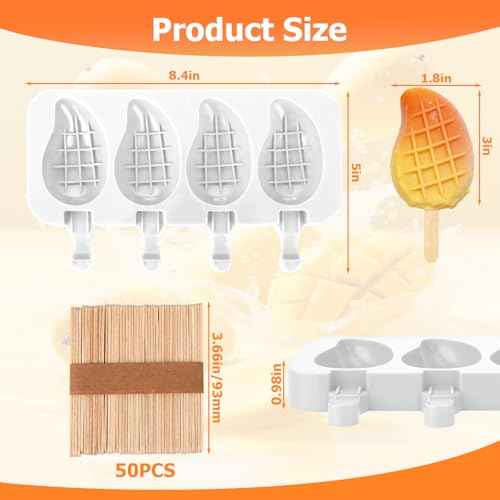Mango Shape Silicone Popsicle Molds