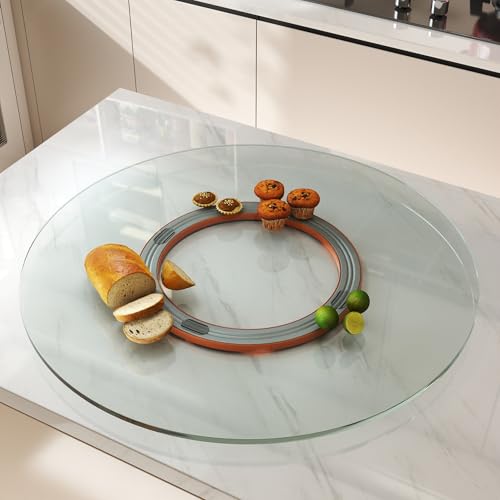 31.5" Lazy Susan for Table Top Tempered Glass Rotating Serving Tray for Dining Table