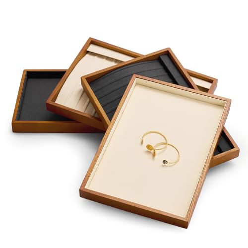 8 Line Wood Ring Storage Tray Jewelry Drawer Organizer Showcase Ring Earrings Display Holder