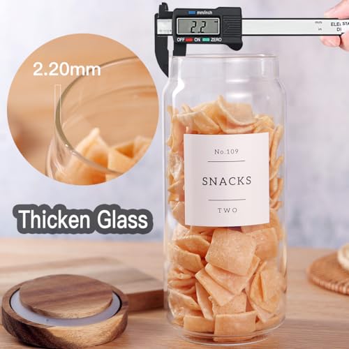 3 Set Glass Pantry Storage Jars with Acacia Airtight Lid (3 Count)