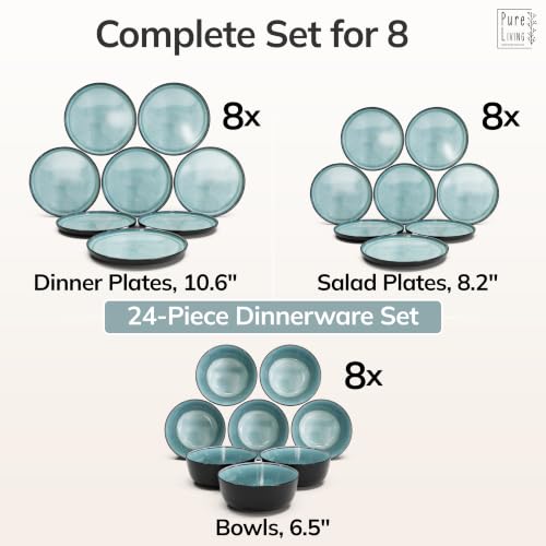 24 Piece Stoneware Dinnerware Set for 8 (24 Count)