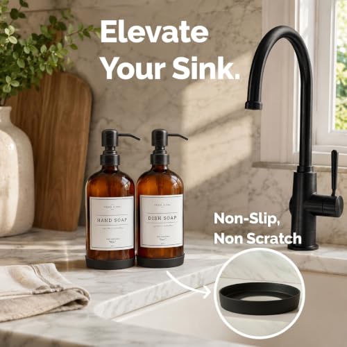Amber Glass Soap Dispenser (2 Count)