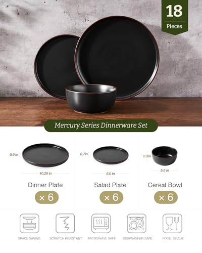 Mercury 18 Piece Stoneware Dinnerware Set