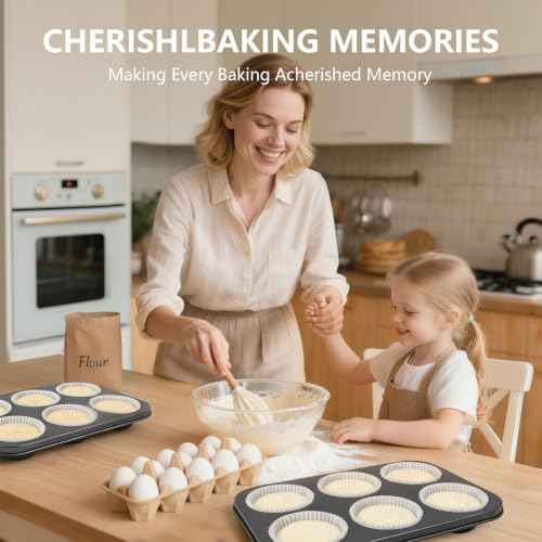 2PCS Jumbo Muffin Pan 6 Cup Cupcake Tin Nonstick Carbon Steel (2 Count)