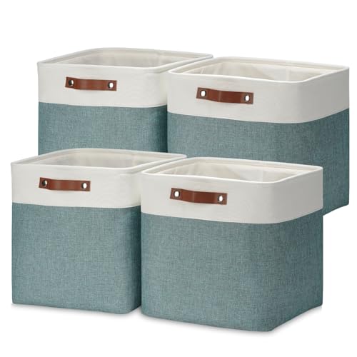 Storage Bins 4 Pack Of 13x13x13 Decorative Storage Cube Bins Suit Office (4 Count)