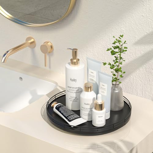 12 Inch Oak Lazy Susan Vanity Tray