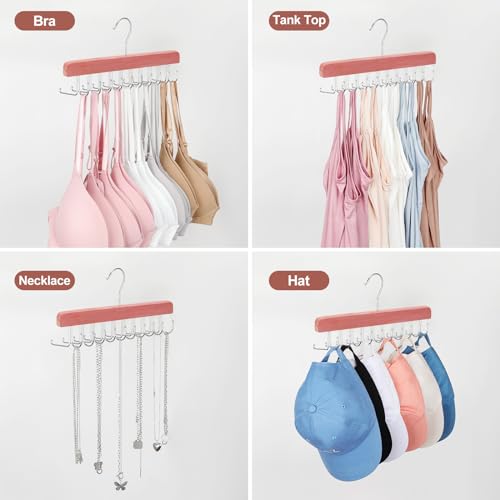 Cedar 2 Pack 2 in 1 Belt Tie Hanger for Closet Max 60 Belts with 60 Ties Capacity (2 Count)