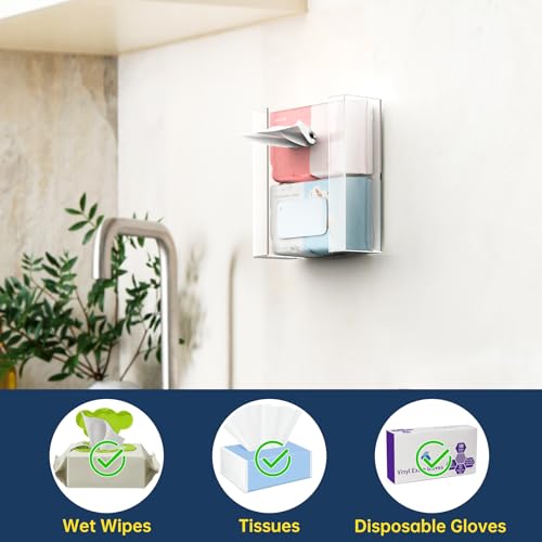 2 Tier Clear Acrylic Glove & Tissue Box Holder Dispenser (2 Count)