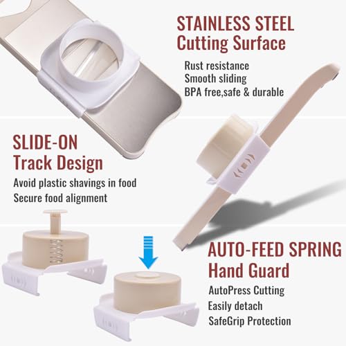 6 Blade Mandoline Slicer for Kitchen with Waffle Fry Cutter