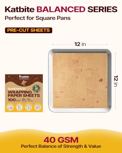 12 Inch Food Wrapping Paper 100PCS (100 Count)