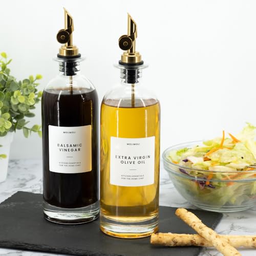 Oil and Vinegar Dispenser with Metal Pour Spout (2 Count)