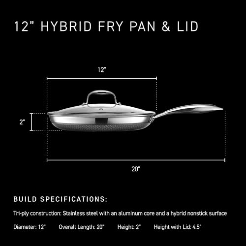 12" Hybrid Nonstick Frying Pan with Lid (2 Count)
