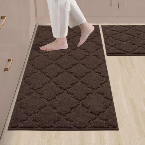 Soft Kitchen Rugs Set of 2 Non Slip 20"x30"+20"x48"