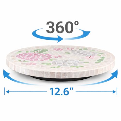 12.6” Pink Hydrangea Capiz Shell Lazy Susan