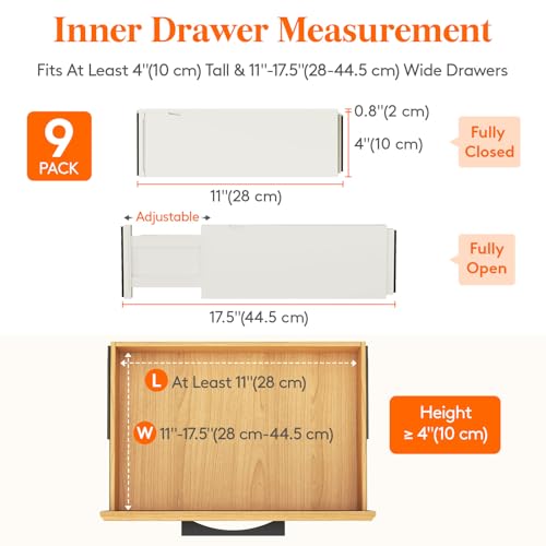 4" High Upgrade Drawer Divider (9 Count)