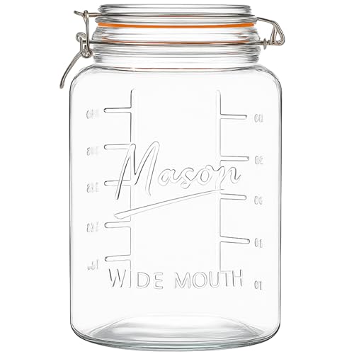 1 Gallon Glass Jar with Hinged Clamp