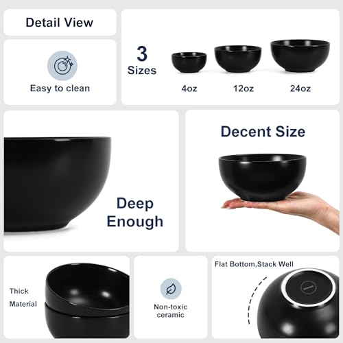 Ceramic Cereal Bowls set of 6 (6 Count)