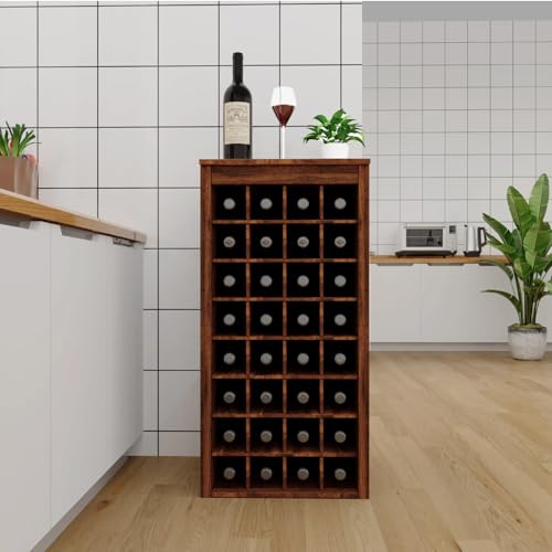 8 Tier Freestanding Wine Rack Wood
