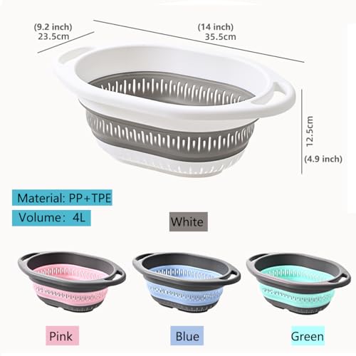 2 Pack Collapsible Silicone Colander Strainer