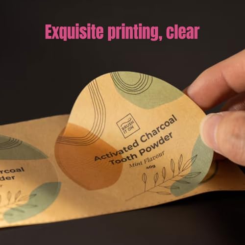 Custom Stickers Personalized Square Kraft Paper Sticker Customizable Floral Wreath Labels (100 Count)
