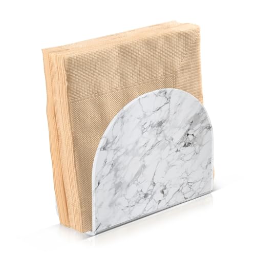 Grey Marble Print Napkin Holder for Table Paper Napkins Holder Acrylic Tissue Dispenser Kitchen Dining Room Bathroom Party Car Decor